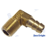 Entronque Latón 90 Grados  NPT 1/4X3/8″