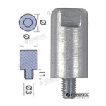 anodo yanmar barra motor zinc 20 mm