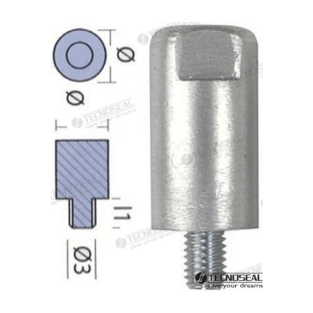 MF-TEN01309 - ANODO YANMAR ZINC Ø 23MM