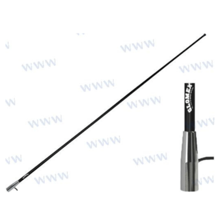  Antena Am/Fm 1,5M Negra Rosca Cromada