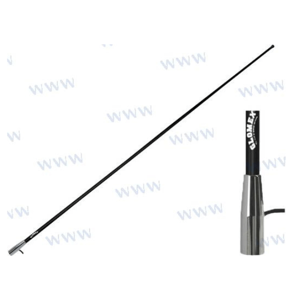 glora400 Antena Am/Fm 1,5M Negra Rosca Cromada
