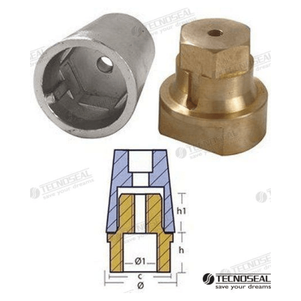 ten00414e Ánodo Radice Completo Zinc Eje 50