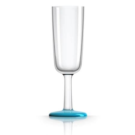 Flauta Champán Azul Laguna - 180 Ml - H 185 X Ø65 Mm