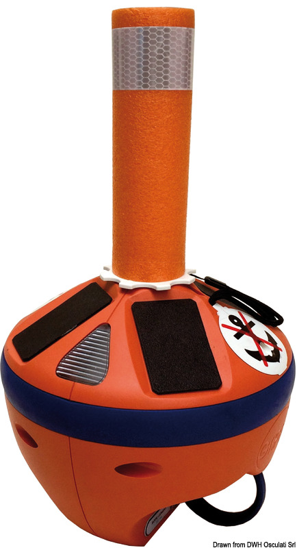 GRIPPY: boya de señalización compacta y ligera con cordón trenzado ultrarresistente automático y luz nocturna automática con recarga solar