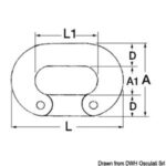 Eslabón de la cadena calibrada din 766 12mm