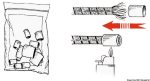 Terminales termorretráctiles de plástico blanco para líneas.