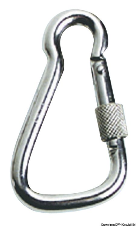 Mosquetón grande de acero inoxidable con manguito de 23 mm