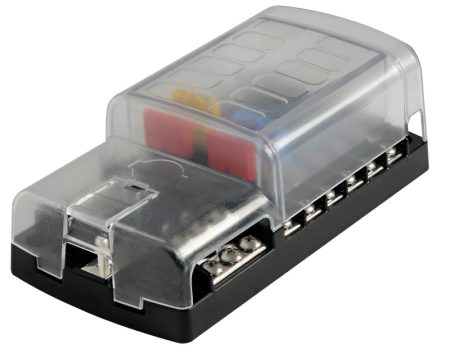 Caja portafusibles con tapa a presión transparente, fabricada en policarbonato
