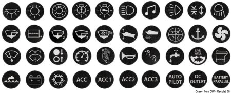Juego de 40 pegatinas marinas para interruptores planos antivandálicos tipo 14.215.xx