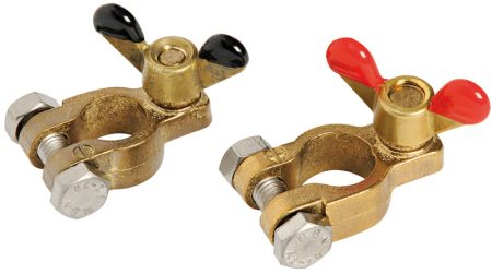 Par de clips de bronce para pilas.