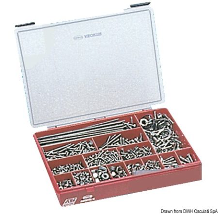 Caja de tornillos grande, 200 unidades