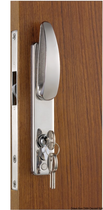 Cerradura para puertas correderas con tiradores exteriores, llave exterior Yale y cerradero interior