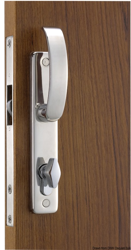 Cerradura para puertas correderas con tiradores exteriores, llave exterior Yale y cerradero interior