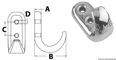 Gancho fundido de doble tornillo