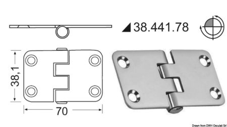 Bisagras de 2 mm de espesor.