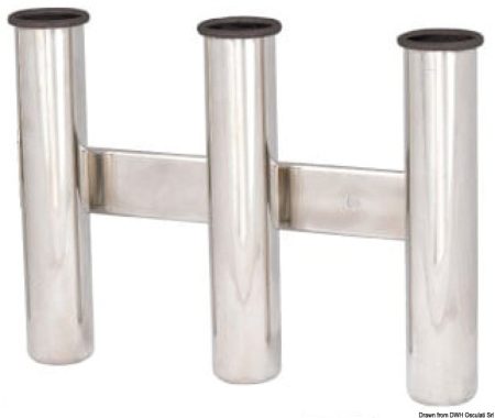 Soporte para caña de pescar de acero inoxidable.
