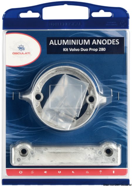 Kit de ánodos para motores Volvo, intercambiables con los originales.