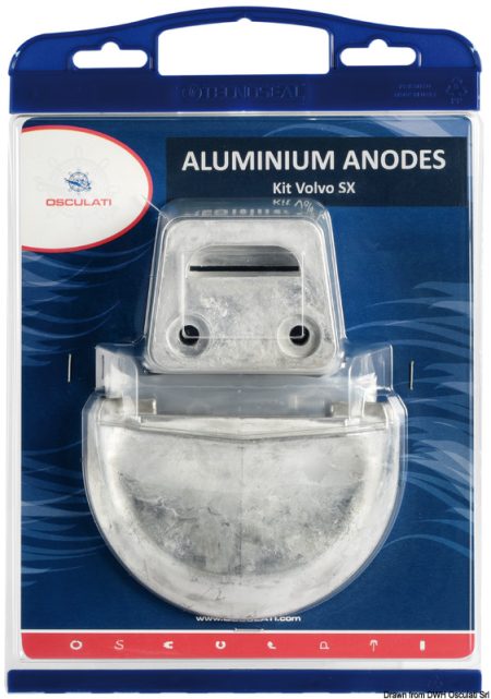 Kit de ánodos para motores Volvo, intercambiables con los originales.