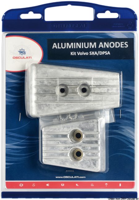 Kit de ánodos para motores Volvo, intercambiables con los originales.