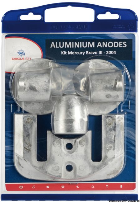 Kit de ánodos para Mercruiser, intercambiables con los originales.
