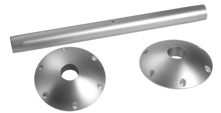 Pedestal de mesa de aluminio con base externa