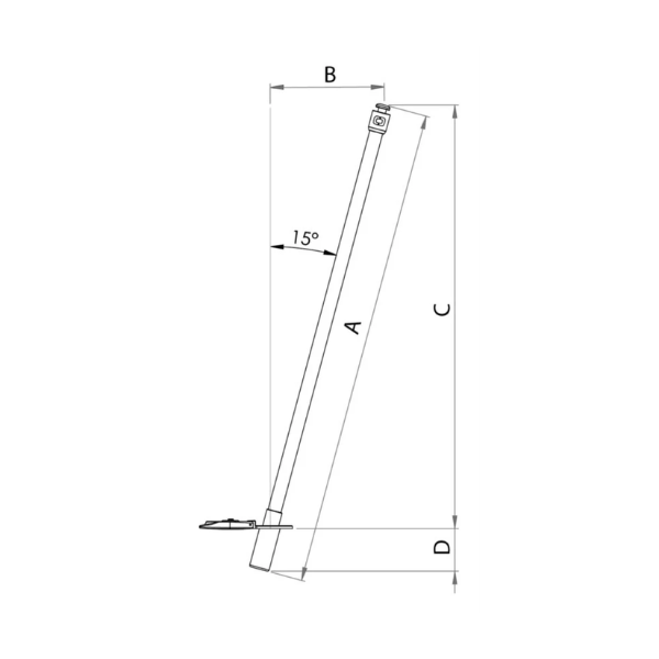 Poste de Fibra de Vidrio-Carbono para Toldos Bimini 2 Poste de Fibra de Vidrio/Carbono para Toldos Bimini