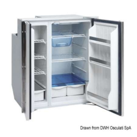 Frigorífico ISOTHERM con panel frontal de acero inoxidable - doble compartimento CR 200