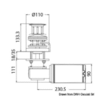 Motor – V 12 Motor – W  500 Consumo medio A  60 Barbotin Ø cadena mm  6 Cabo no Capacidad de tiro máx kg  650 Carga de trabajo kg  90 Velocidad de recuperación m / min  23   8 Datos del envío Archivos relacionados Especificaciones