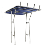 Toldo T-Top de acero inoxidable con 4 portacañas