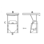 Toldo T-Top de acero inoxidable con 4 portacañas