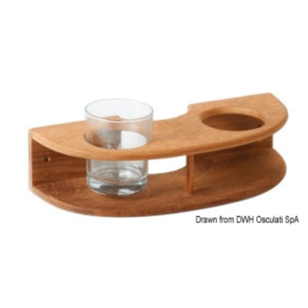 Portavasos de teca de pared para 2 personas