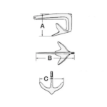 ancla trefoil inox