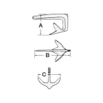 ancla trefoil acero galvanizado