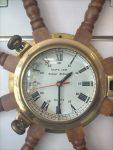 reloj timón madera latón