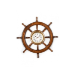 Reloj Timón de Madera y Latón 8 brazos 90 cm