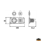 usb doble mechero negro
