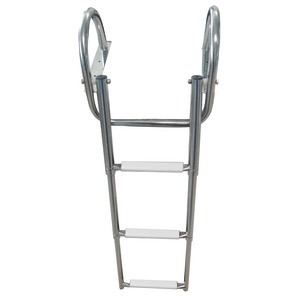 Escalera negra de 3 peldaños con pasamanos