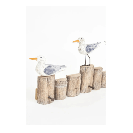 perchero gaviotas troncos de madera batela