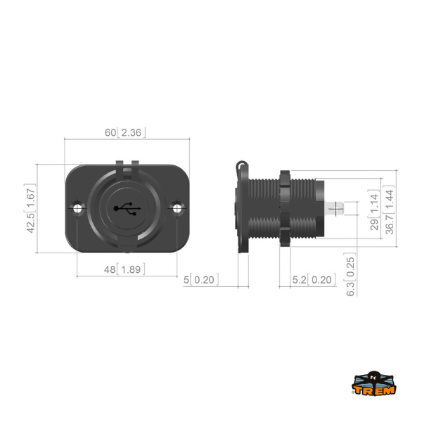 voltímetro doble y usb trem voltímetro doble y usb