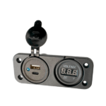 voltímetro digital y doble toma usb ac