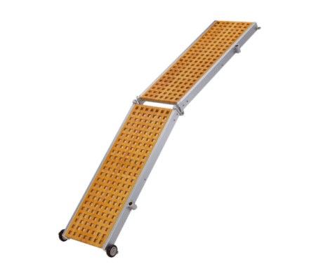 Trem Pasarela Plegable con Reja de Madera
