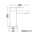 Grifo Corto para Lavabo de Latón Cromado