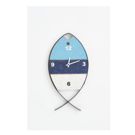 Batela Reloj Pez Metal y Madera
