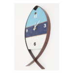 Batela Reloj Pez Metal y Madera