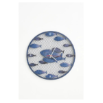 Reloj de metal con Banco de Peces