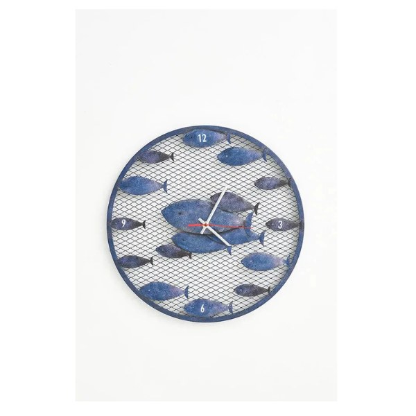 Reloj de metal con Banco de Peces Reloj de metal con Banco de Peces