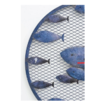 Reloj de metal con Banco de Peces
