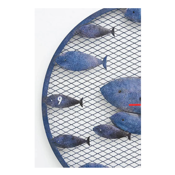 Reloj de metal con Banco de Peces Reloj de metal con Banco de Peces