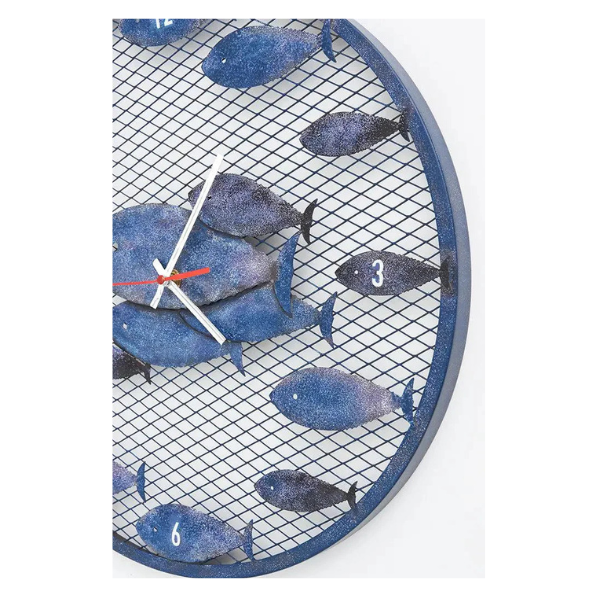 Reloj de metal con Banco de Peces Reloj de metal con Banco de Peces