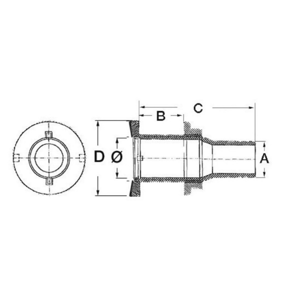 Osculati Pasacascos acero inoxidable 1/2" x 19 mm Osculati Pasacascos acero inoxidable 1/2" x 19 mm